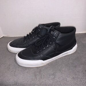 Sperry Shoes Womens 8.5 Soletide Mid Seacycled Sneakers Black Leather STS87846